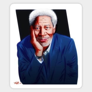 Morgan Freeman - An illustration by Paul Cemmick Sticker